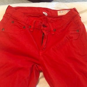 Rag & Bone fire engine red leggings